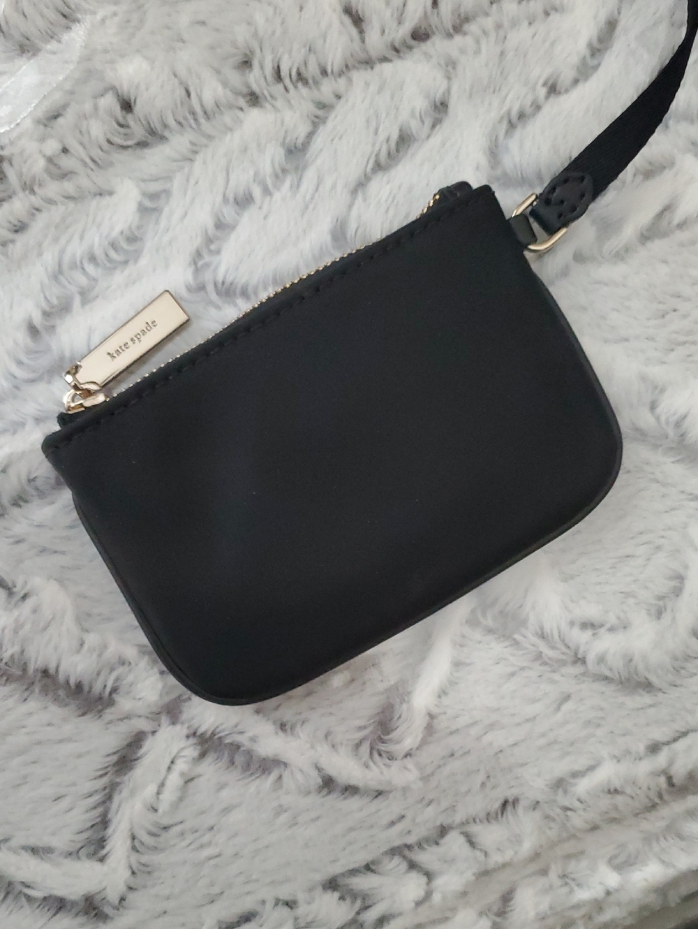 kate spade Small Black Wristlet with Gold Hardware